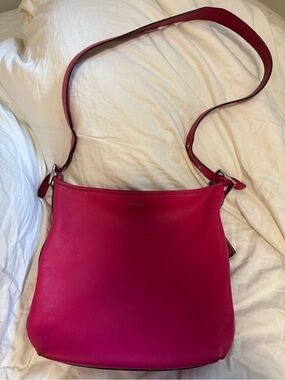 Y2K Pink Coach Legacy Leather Duffle Bag, Silver Hardware And Adjustable Strap
